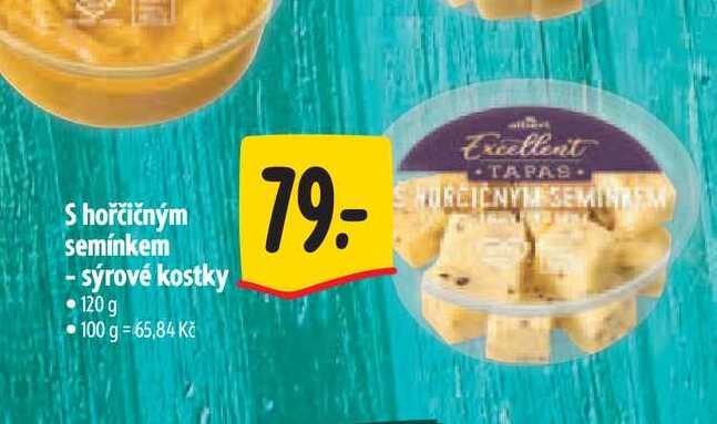 S hořčičným semínkem - sýrové kostky 120 g
