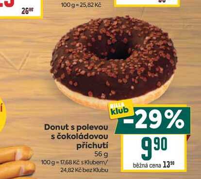 Donut s polevou s čokoládovou příchutí 56 g