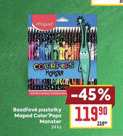 Bezdřevé pastelky Maped Color'Peps Monster 24 ks