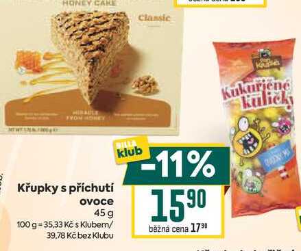 Křupky s příchutí ovoce 45 g