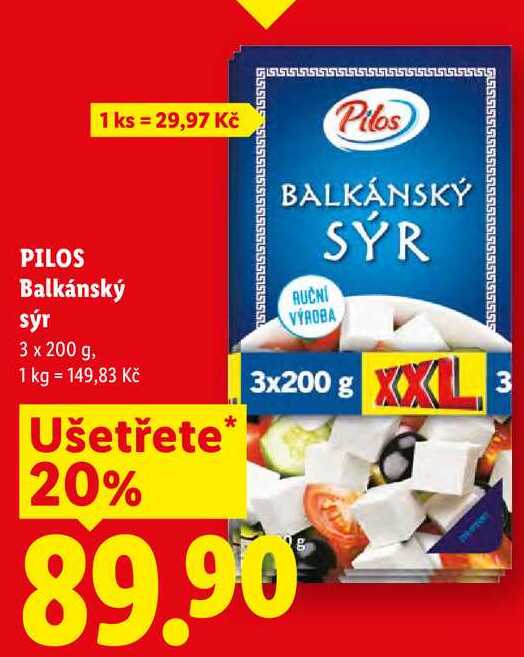 PILOS Balkánský Sýr, 3x 200 g