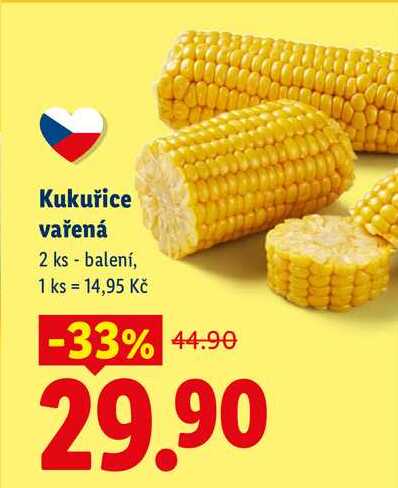 Kukuřice vařená, 2 ks