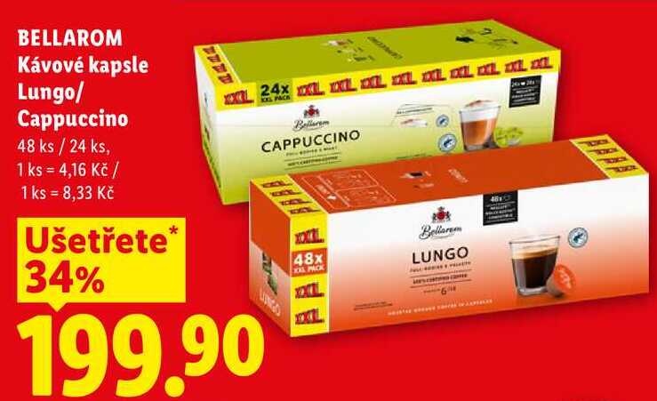 BELLAROM Kávové kapsle Lungo/Cappuccino, 48 ks/24 ks