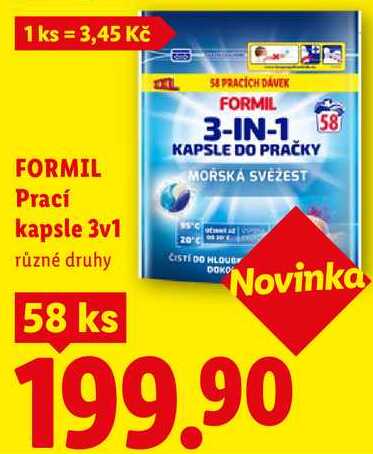 FORMIL Prací kapsle 3v1, 58 ks