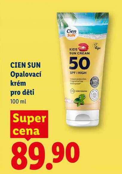 CIEN SUN Opalovací krém pro děti, 100 ml