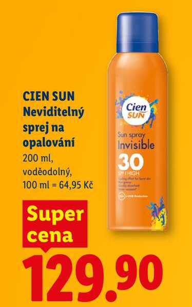 CIEN SUN Neviditelný sprej na opalování, 200 ml