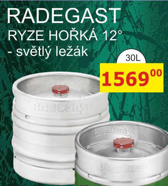 Radegast Ryze Hořká 12 světlý ležák sud 30l