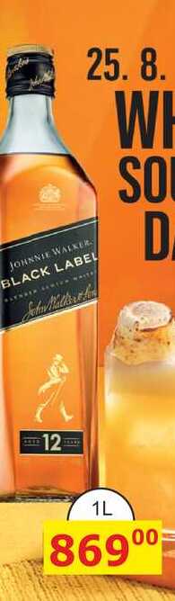 Johnnie Walker Black label 12ti letá skotská whisky 1L