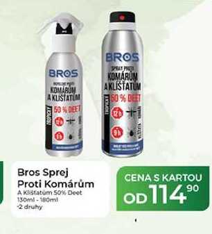 Bros Sprej Proti Komárům A Klištatúm 50% Deet 130ml-180ml