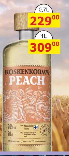 Koskenkorva Peach vodka 1L