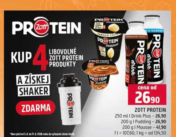 ZOTT PROTEIN 250 ml Drink Plus 200 g Pudding 200 g Mousse