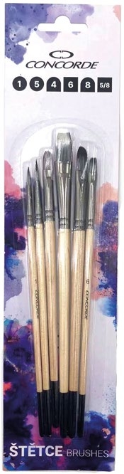 CONCORDE SADA ŠTĚTCŮ NATURAL NYLON 6 ks