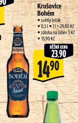Krušovice Bohém, 0,5 l  v akci