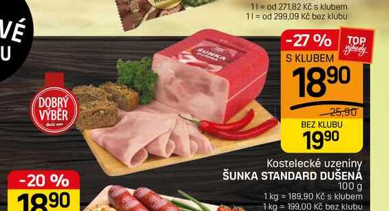 ŠUNKA STANDARD DUŠENÁ 100 g 