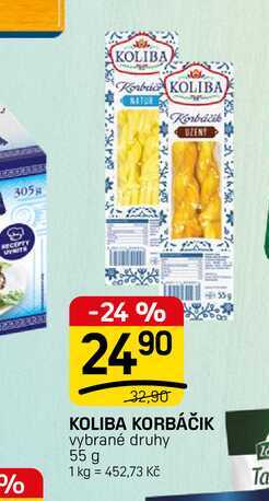KOLIBA KORBÁČIK vybrané druhy 55 g 
