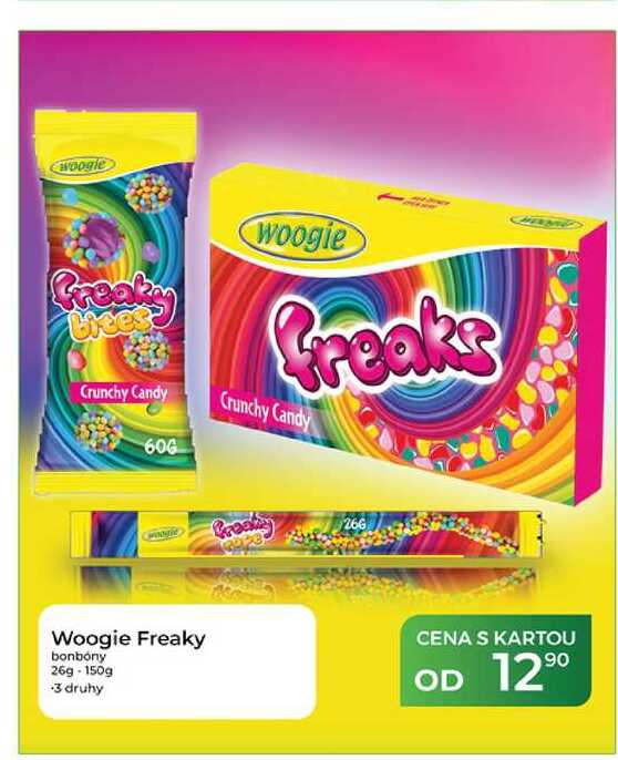 Woogie Freaky bonbóny 26g-150g 
