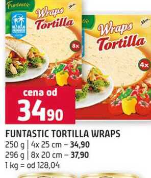 FUNTASTIC TORTILLA WRAPS 250 g 4x 25 cm 296 g 8x 20 cm 
