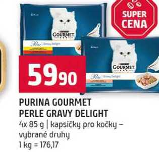 PURINA GOURMET GOURMET PERLE GRAVY DELIGHT 4x 85 g kapsičky pro kočky vybrané druhy