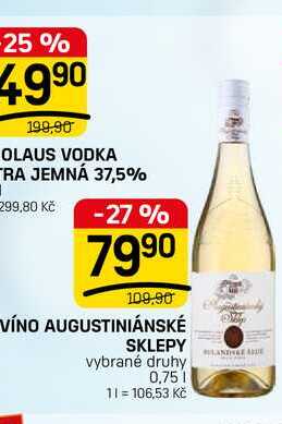 VÍNO AUGUSTINIÁNSKÉ SKLEPY vybrané druhy 0,75l