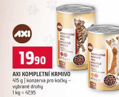 AXI KOMPLETNÍ KRMIVO 415 g konzerva pro kočky vybrané druhy 
