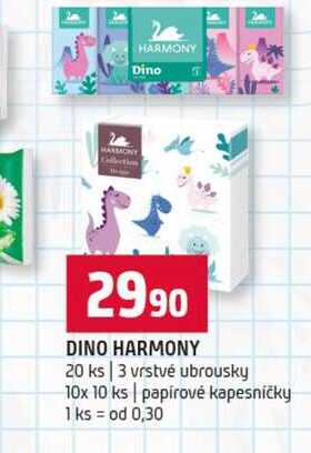 DINO HARMONY 20 ks 3 vrstvé ubrousky 10x 10 ks papírové kapesničky 