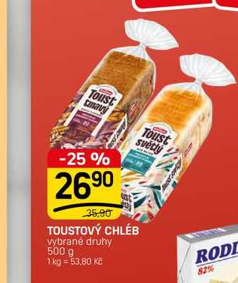 TOUSTOVÝ CHLÉB vybrané druhy 500 g