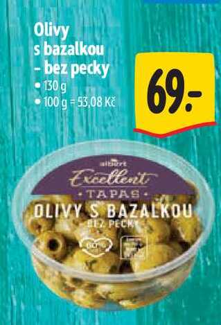 Olivy s bazalkou bez pecky, 130 g