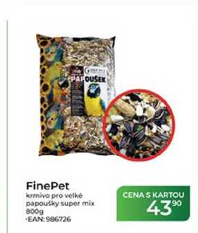 FinePet krmivo pro velké papoušky super mix 800g 