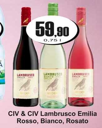 CIV & CIV Lambrusco Emilia Rosso, Bianco, Rosato 0,75 L