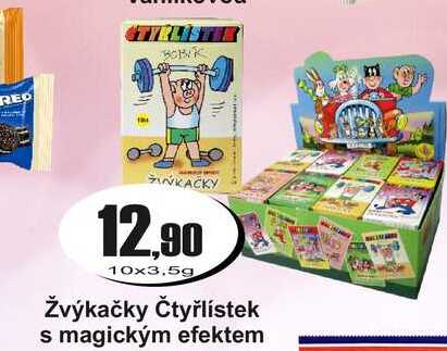 Žvýkačky Čtyřlístek s magickým efektem 10 x 3,5g