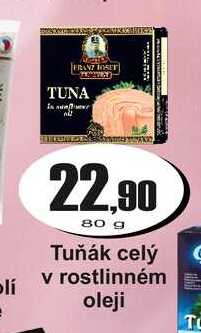 Tuňák celý v rostlinném oleji 80 g