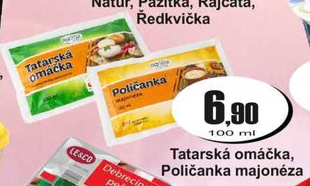 Tatarská omáčka, Poličanka majonéza 100 ml