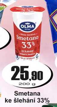 Smetana ke šlehání 33% 200 g