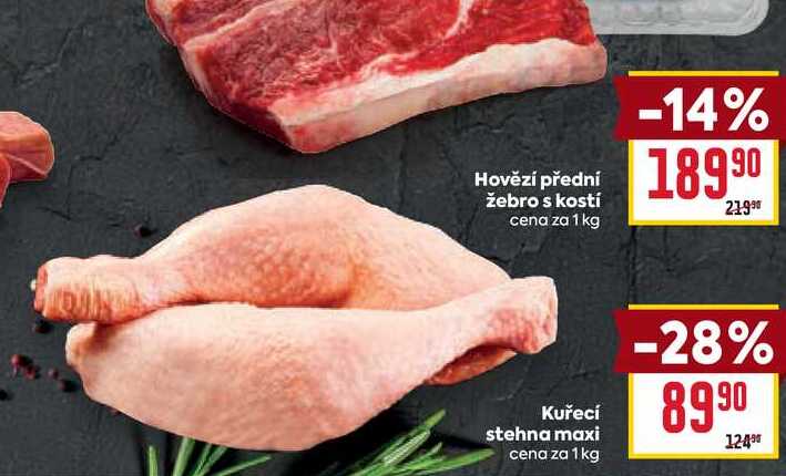 Kuřecí stehna maxi cena za 1 kg