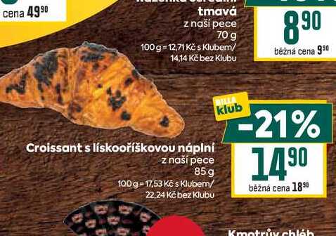 Croissant s lískooříškovou náplní z naší pece 85g