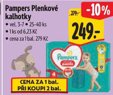 Pampers Plenkové kalhotky, vel. 3-7 • 25-40 ks