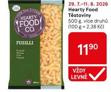 Hearty Food Těstoviny, 500 g