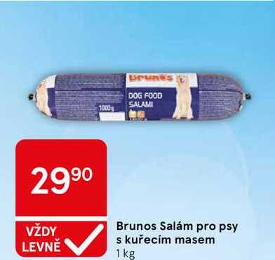 Brunos Salám pro psy s kuřecím masem, 1 kg 