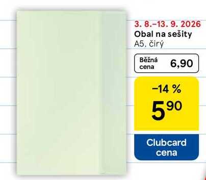 Obal na sešity A5, čirý