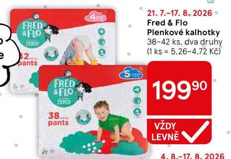 Fred & Flo Plenkové kalhotky, 38-42 ks, dva druhy