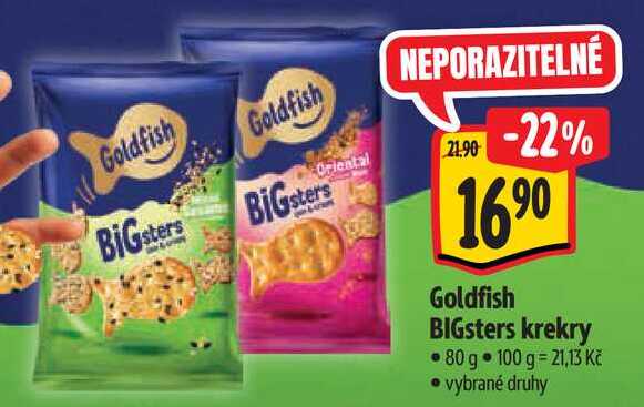 Goldfish BIGsters krekry, 80 g