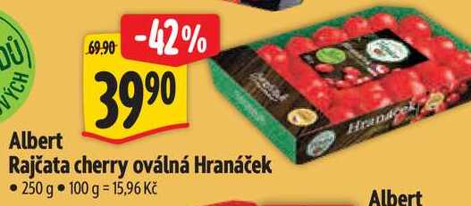 Albert Rajčata cherry oválná Hranáček, 250 g