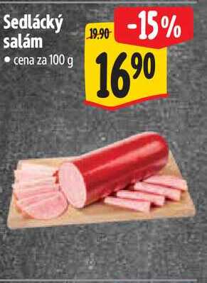 Sedlácký salám, cena za 100 g