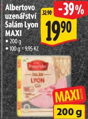 Albertovo uzenářství Salám Lyon MAXI, 200 g