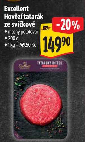 Excellent Hovězí tatarák ze svíčkové, 200 g