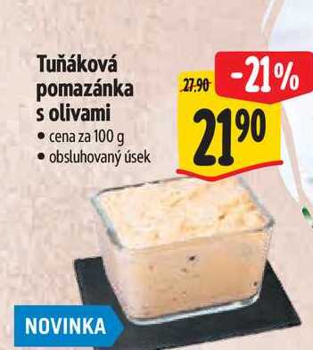 Tuňáková pomazánka s olivami, cena za 100 g