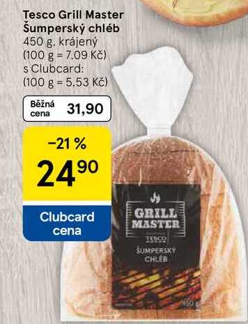 Tesco Grill Master Šumperský chléb, 450 g