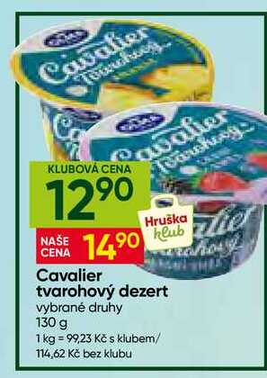 Cavalier Hruška hlub tvarohový dezert vybrané druhy 130 g
