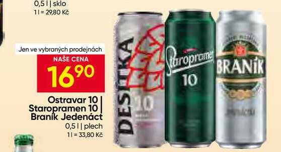 Braník Jedenáctka pivo ležák světlý 0,5l plech