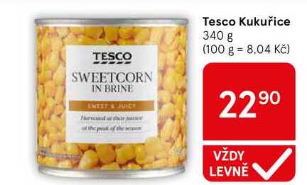 Tesco Kukuřice, 340 g 